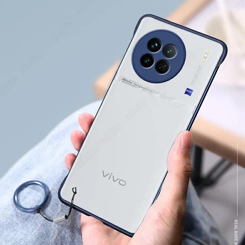 REALCASE Vivo X90 5G Back Cover Case | Stylish Frameless Matte Hard Back Skin | Soft TPU Shock Proof Bumper Back Cover for Vivo X90 5G (Blue) - Image 3