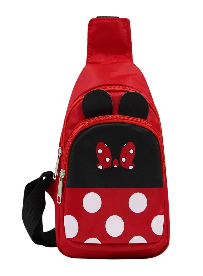 JUMISEE Kids Cartoon Mouse Crossbody Chest Bag Cute Bow Sling Shoulder Bag Travel Hiking Daypack for Boys Girls - Image 1