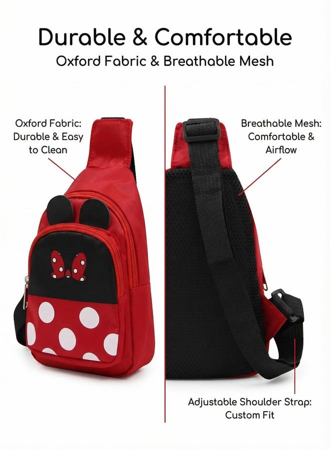 JUMISEE Kids Cartoon Mouse Crossbody Chest Bag Cute Bow Sling Shoulder Bag Travel Hiking Daypack for Boys Girls - Image 2