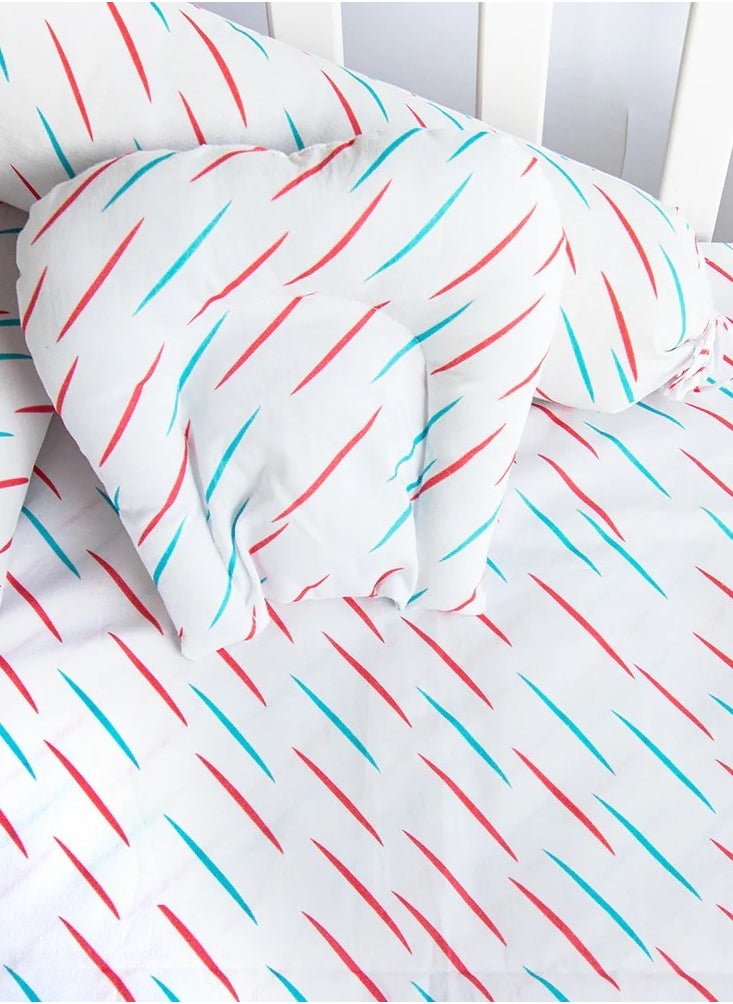 Yellow Doodle Yellow Doodle Cot Bedsheet Set - Doodle Rain  - Image 1