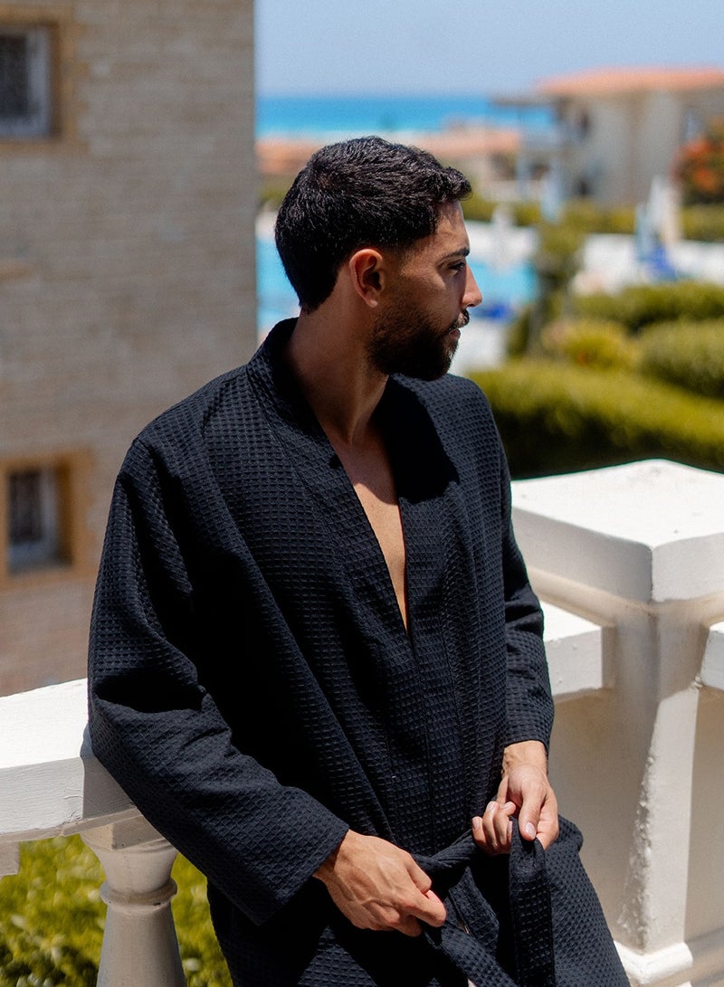 More cottons Waffle Bathrobe light, breathable, and easy to throw Free Size Unisex  - Image 5