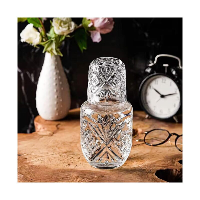 bedside water bottle and glass set, suitable for bedroom nightstand, bedside, bathroom glass mouthwash bottle, water bottle set - Image 2