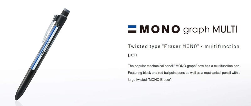 Tombow Mono Graph Multi 2 Color 0.5mm Ballpoint Pen + 0.5mm Mechanical Pencil-Mono Color (CPA-161A) - Image 3