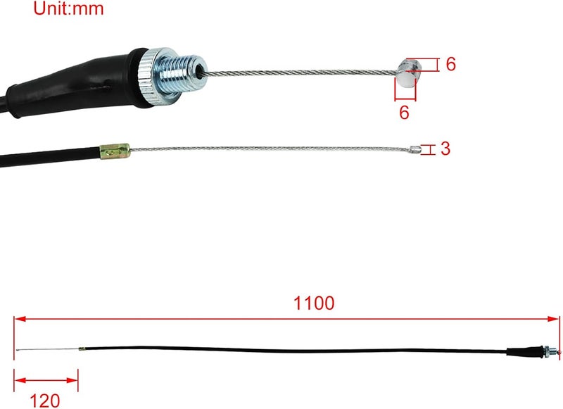 FLYPIG Handle Grip Twist Throttle Cable 7/8" 22mm for ATV/ATC Dirt Bike Mini Bike 50cc 125cc 150cc 250cc 125cc 140cc 4-Stroke Pocket Bike - Image 4