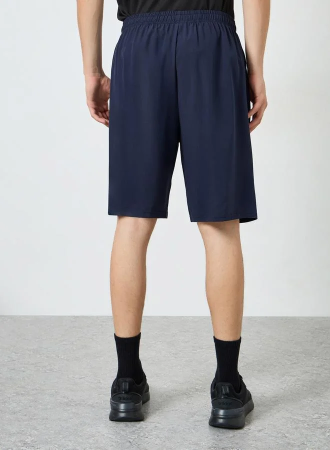 Styli Active  Men Navy Blue Training Shorts with Drawstring for Men | Best Price UAE
