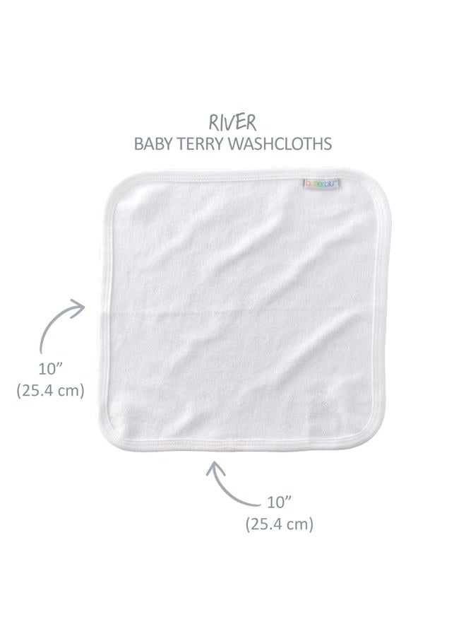 Butterblu River 10-Pack Baby Terry Washcloths 100% Organic Cotton Absorbent and Soft for Baby and Toddler Girls, Boys, Unisex​, White, One Size - Image 3