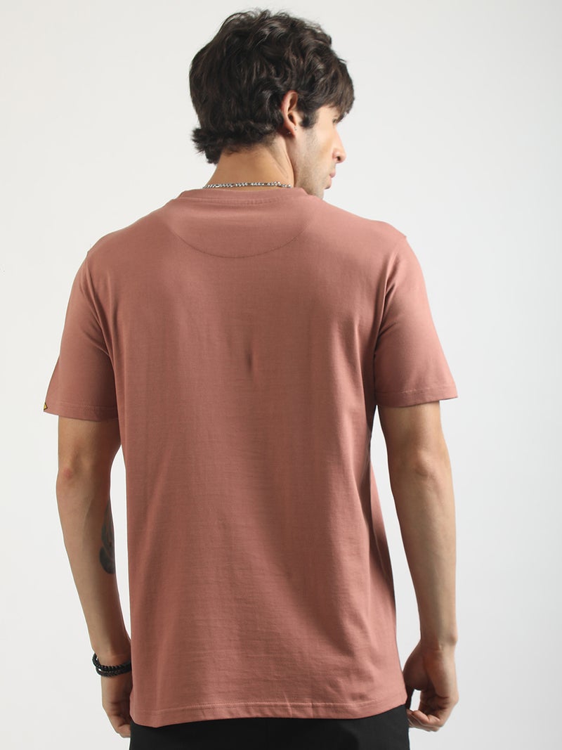 Maniac Mens Washed  Round Neck Half Sleeve Black Cotton T-Shirt - Image 5