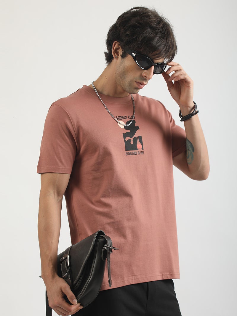 Maniac Mens Washed  Round Neck Half Sleeve Black Cotton T-Shirt - Image 3