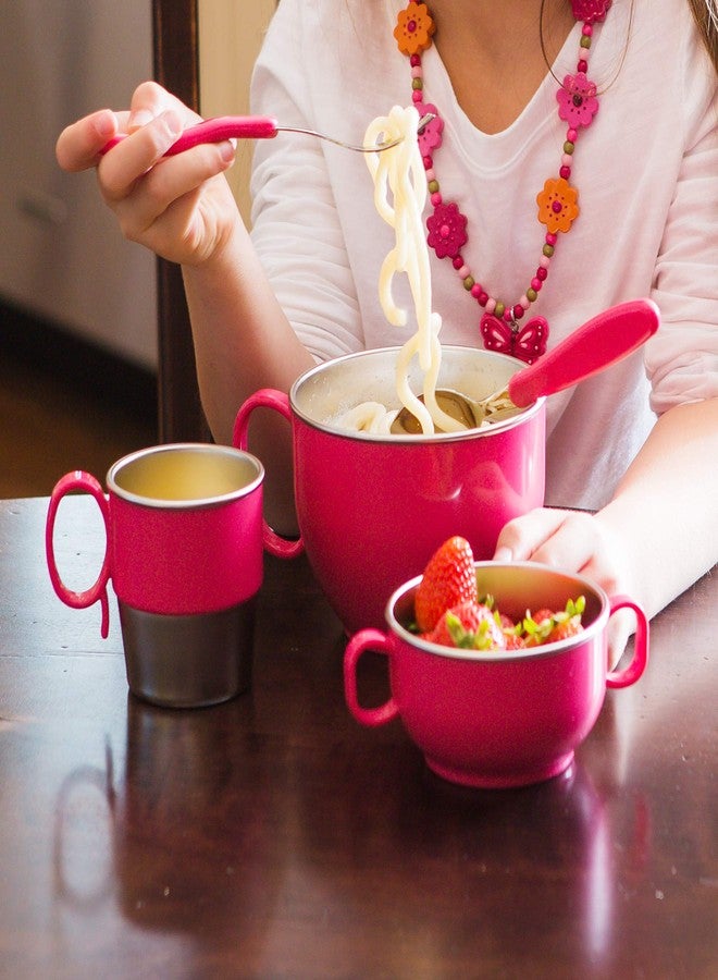 Innobaby Din Din Smart EZ Grip Spoon and Fork with Carrying Case, Utensil Set for Kids and Toddlers, BPA Free (Pink) - Image 5