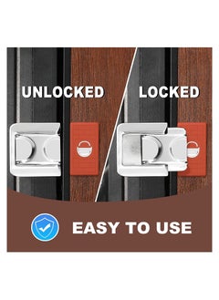 Y&D SYOSI High Security Door Locks, Easy Install Apartment Lock Devices, Safety Latchs for Inswinging Door, Silver, 2 PCS  - Image 4
