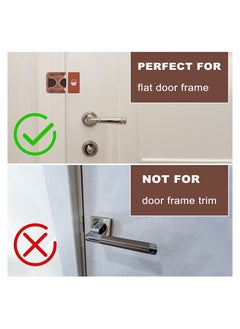 Y&D SYOSI High Security Door Locks, Easy Install Apartment Lock Devices, Safety Latchs for Inswinging Door, Silver, 2 PCS  - Image 2