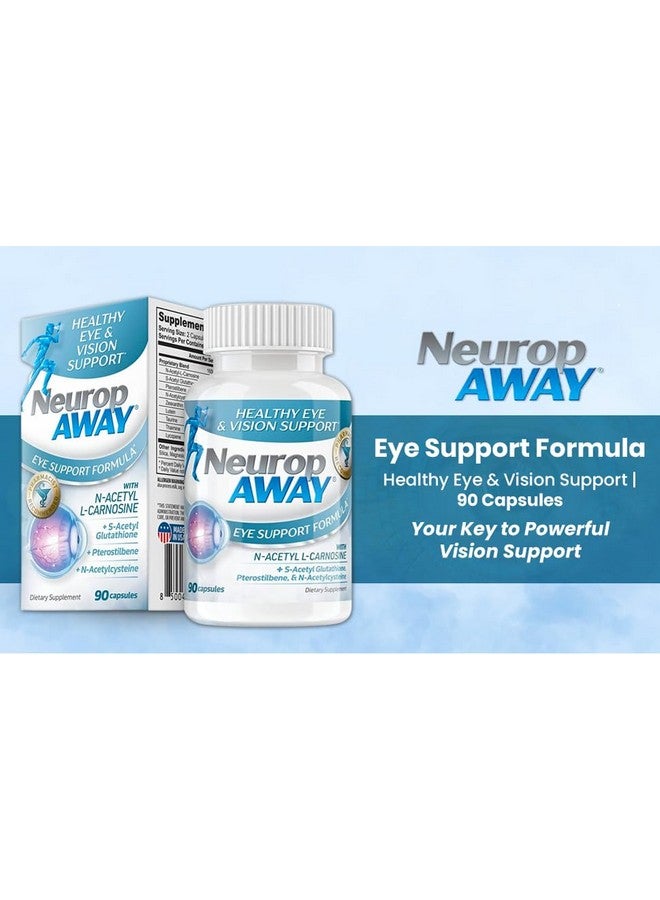 NeuropAWAY مكمل دعم العين NeuropAWAY 60 حبة مع لوتين N-أسيتيل L-كارنوزين S-أسيتيل غلوتاثيون N-أسيتيل سيستين بيترستيلبين لايكوبين زياكسانثين لدعم الرؤية الصحية، يساعد في ضبابية وجفاف العينين - Image 4