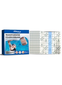 SOUTH MOON 20 Pieces Shower Waterproof Patch Transparent Stretch Adhesive Bandage Waterproof Clear Adhesive Bandages Tattoo Protective Transparent Film Adhesive Bandages for Tattoos (4 x 4 Inch)  - Image 1