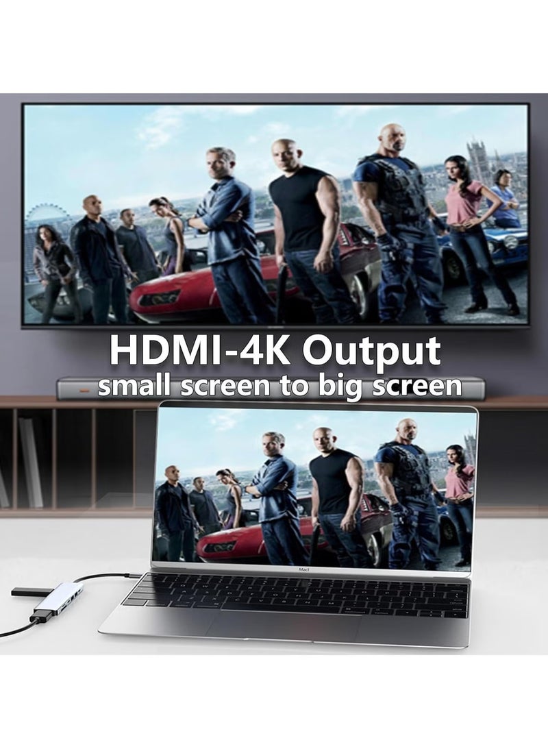 TIGER - 7-in-1 USB C Hub with 4K HDMI, 2 USB 3.0 Ports, USB 2.0, USB C, SD/TF Card Reader & 100W PD – Multiport Adapter for Mac, Dell, HP Laptops, and Peripherals – Expand Connectivity, High-Speed Data, and Power Delivery - Image 1