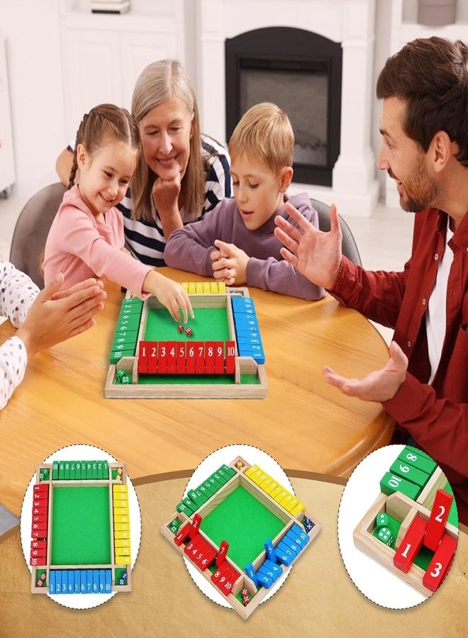 Brand Conquer Wooden Shut The Box Game with 8 Dice Classic 4 Sided Flip Me Board Game for Kids & Adults | Family Fun, Educational & Strategy Table Top Game 2-4 Players (Shut The Box Game) - Image 2