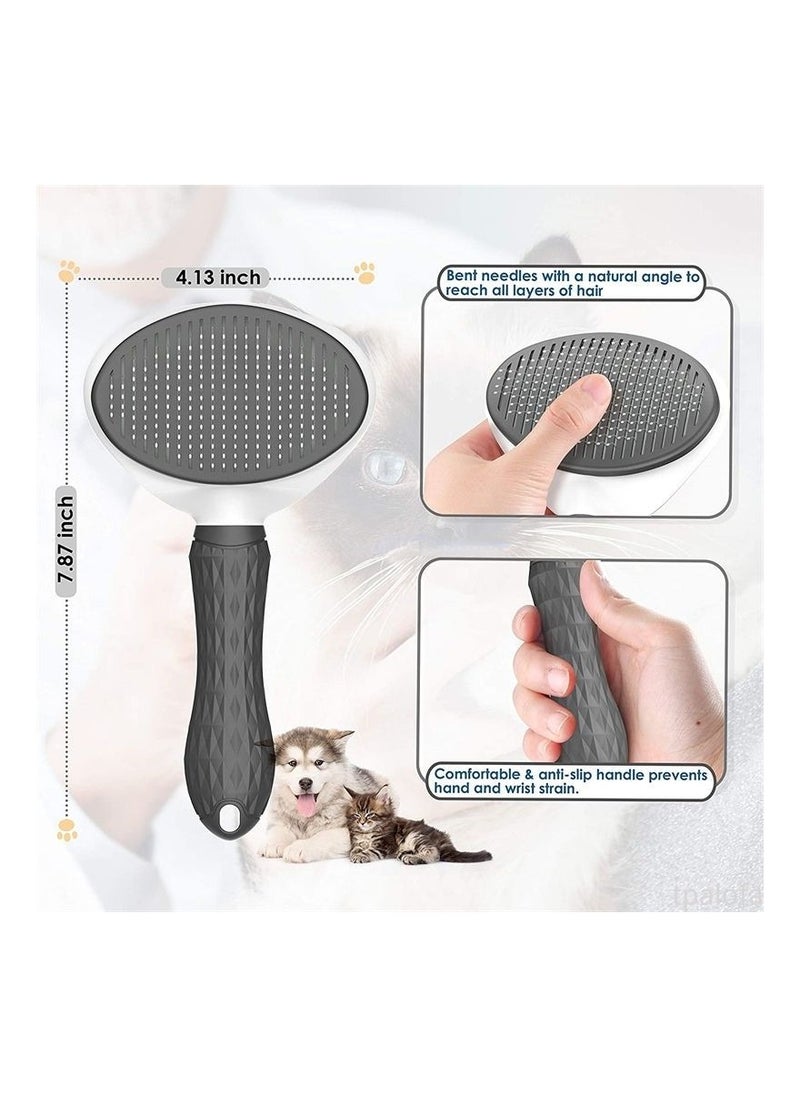Generic Pet Soft Shedding Cat and Dog Pet Hair Removal Brush Groomer Shedding Grooming Tools Combs Rakes, Removes Loose Undercoat Gently, Pet Slicker Brush for Matted and Tangled Hair with Self Cleaning Brush  - Image 3