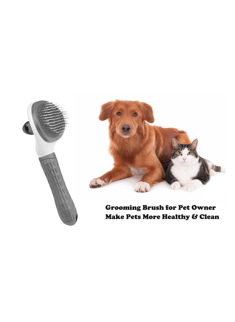 Generic Pet Soft Shedding Cat and Dog Pet Hair Removal Brush Groomer Shedding Grooming Tools Combs Rakes, Removes Loose Undercoat Gently, Pet Slicker Brush for Matted and Tangled Hair with Self Cleaning Brush  - Image 2