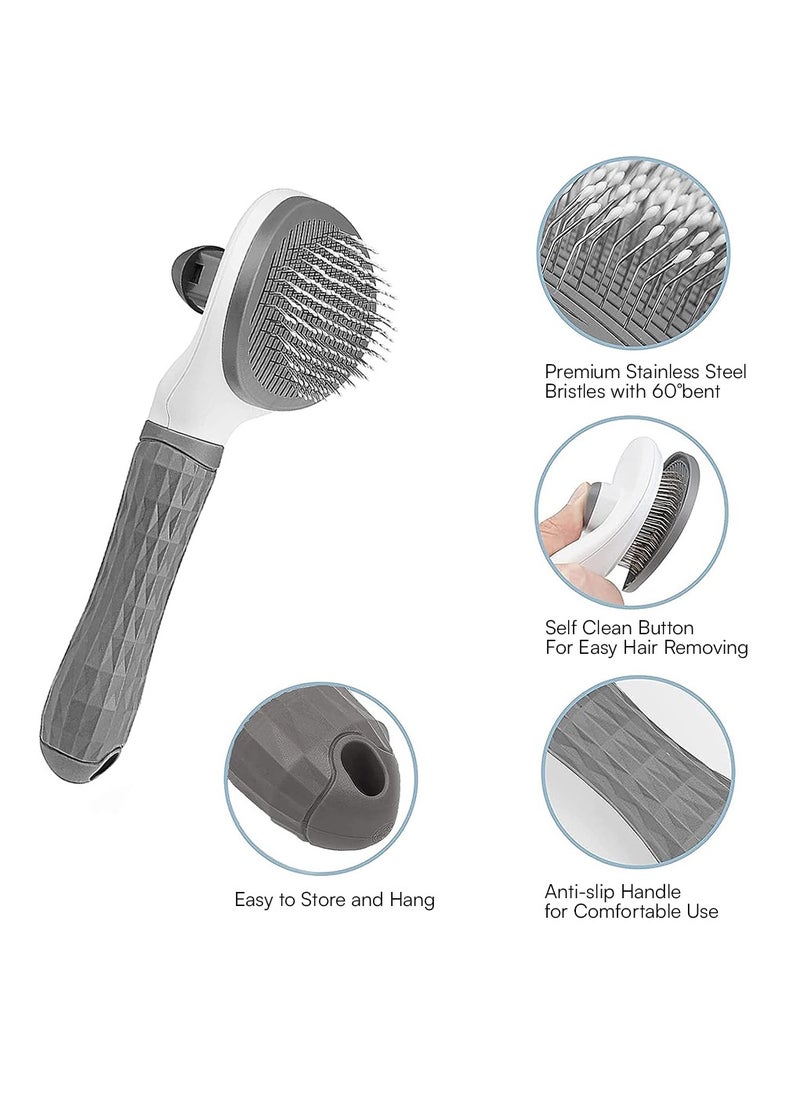 Generic Pet Soft Shedding Cat and Dog Pet Hair Removal Brush Groomer Shedding Grooming Tools Combs Rakes, Removes Loose Undercoat Gently, Pet Slicker Brush for Matted and Tangled Hair with Self Cleaning Brush  - Image 5