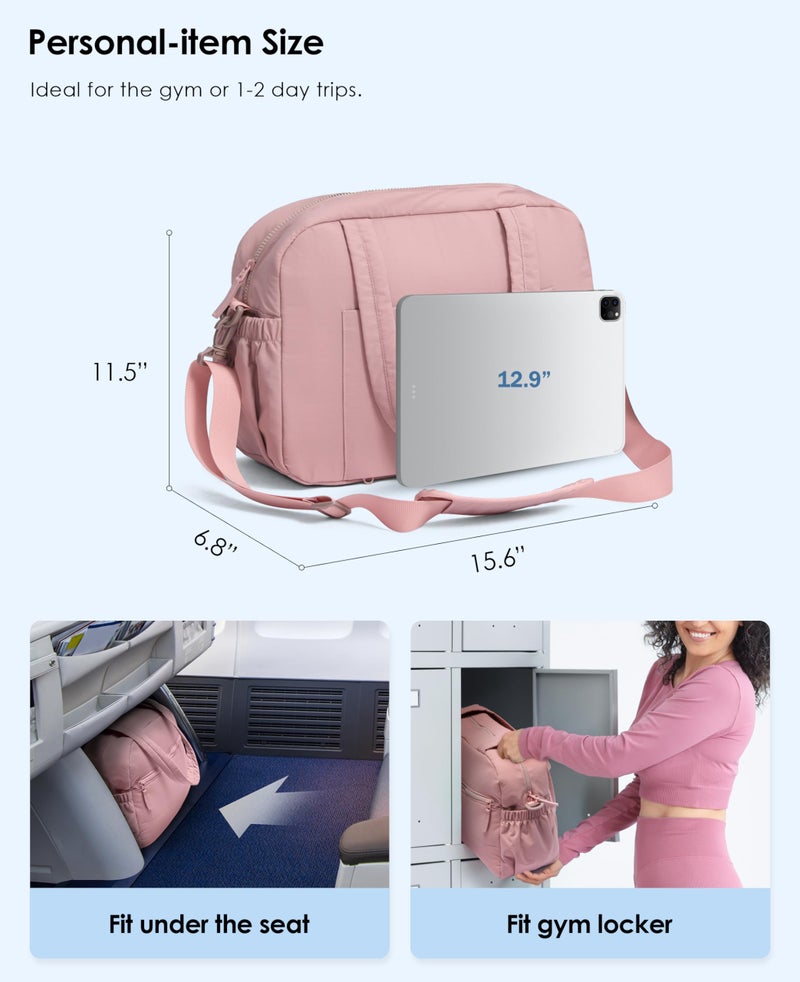 Uselike Gym Bag for Women, Travel Duffle Bags with Wet Pocket, Lightweight Carry on Bag Overnight Weekender Duffel Bag, Water Resistant (Mauve Pink) - Image 5