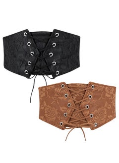 2 Pack Women Elastic Wide Waist Belt Laceup Tied Waspie Corset Belt For Dress - pzsku/ZCA41D2EE76DD0E7D5E7CZ/45/_/1718301554/76a40208-50d1-4b26-8da8-6ab2d9d7ae7f