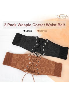 2 Pack Women Elastic Wide Waist Belt Laceup Tied Waspie Corset Belt For Dress - pzsku/ZCA41D2EE76DD0E7D5E7CZ/45/_/1718301554/e7a56edc-2f92-4770-b701-f5a49c74e9de