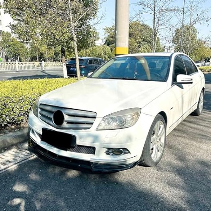 FINMOKAL Car Front Bumper Lip Chin Spoiler Body Kit Compatible with Benz C-Class W204 2007-2010 Base Version, Glossy Black - Image 5