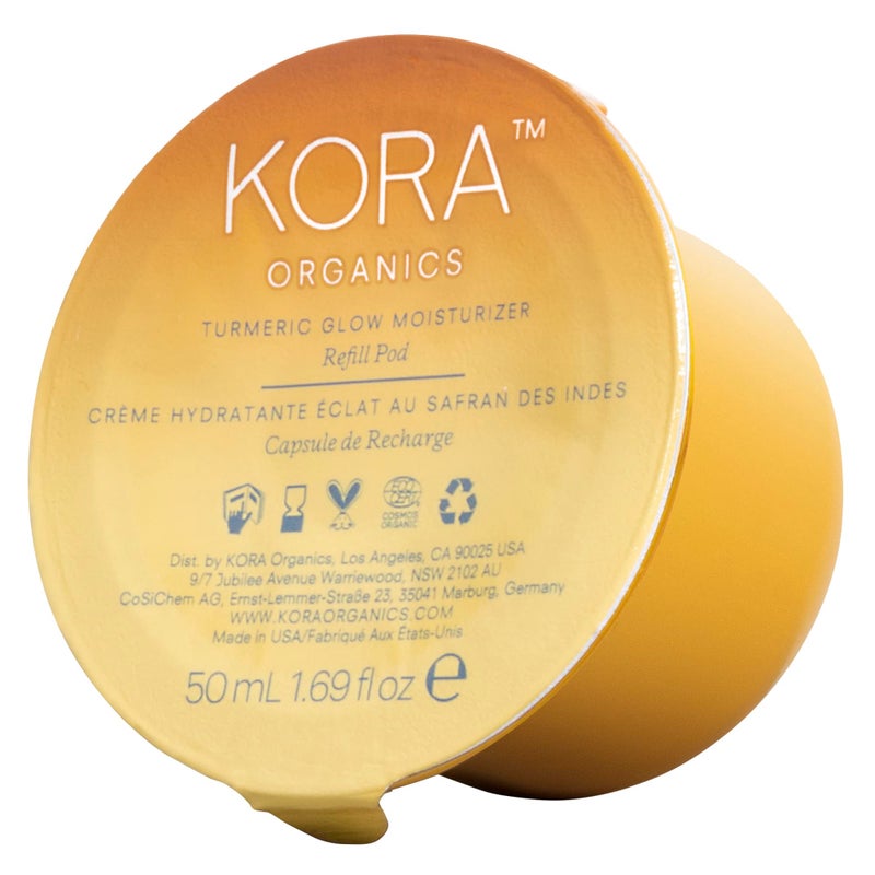 Kora Organics بود إعادة تعبئة مرطب الوجه كورا أورغانيكس بالكركم، كريم مرطب مع زيت الورد للوجه، يلين، يشد ويضيء - معتمد عضوي وخالي من التجارب على الحيوانات، 1.69 أونصة سائلة - Image 1