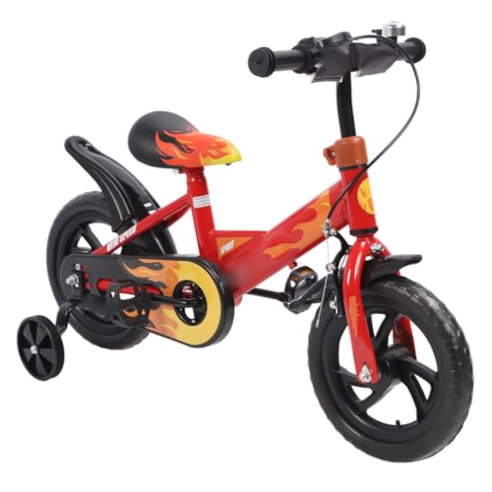 Cryfokt 12 Inch Bike High Carbon Steel Frame Foam Wheels with Training Wheels For Boys and Girls Ages 1-8 Lightweight and Durable Perfect for Home and Outdoor Use