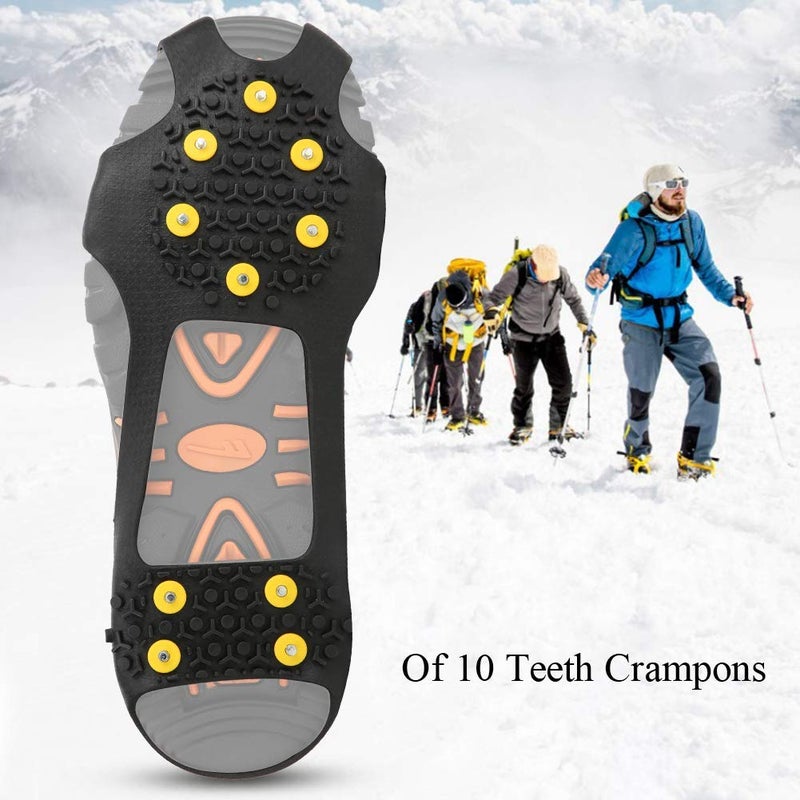 Linist Spikes Crampons, Ice Cleats for Shoes & Boots | Stainless Steel Anti-Slip Grippers | Upgraded Ice Traction Cleats for Hiking, Walking, Climbing, Fishing Portable Snow Shoe Grips (L-39 to 46) - Image 3