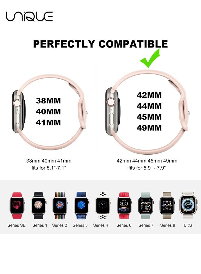Unique 6 Pack Sport Straps Compatible with Apple Watch Straps 10 - 42mm 44mm 45mm 49mm Women Men Watch Straps - Soft Silicone Strap Replacement Watchbands for iWatch Ultra Series 9 8 7 6 5 4 3 2 1 SE（42/44/45/49mm） - Image 2