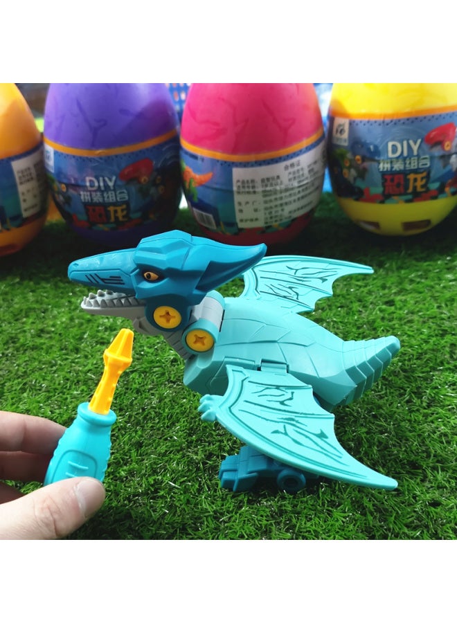 # Disassemble And Assemble Dinosaur Eggs Pterosaur Dinosaur Toys Boys Children Twisted Eggs DIY Assembled Tyrannosaurus Rex Building Blocks To Play-Color:Four Disassembly And Assembly Dinosaur Color Box  - Image 3