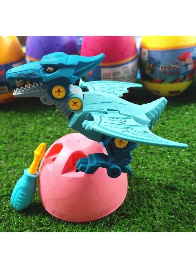 # Disassemble And Assemble Dinosaur Eggs Pterosaur Dinosaur Toys Boys Children Twisted Eggs DIY Assembled Tyrannosaurus Rex Building Blocks To Play-Color:Four Disassembly And Assembly Dinosaur Color Box  - Image 5