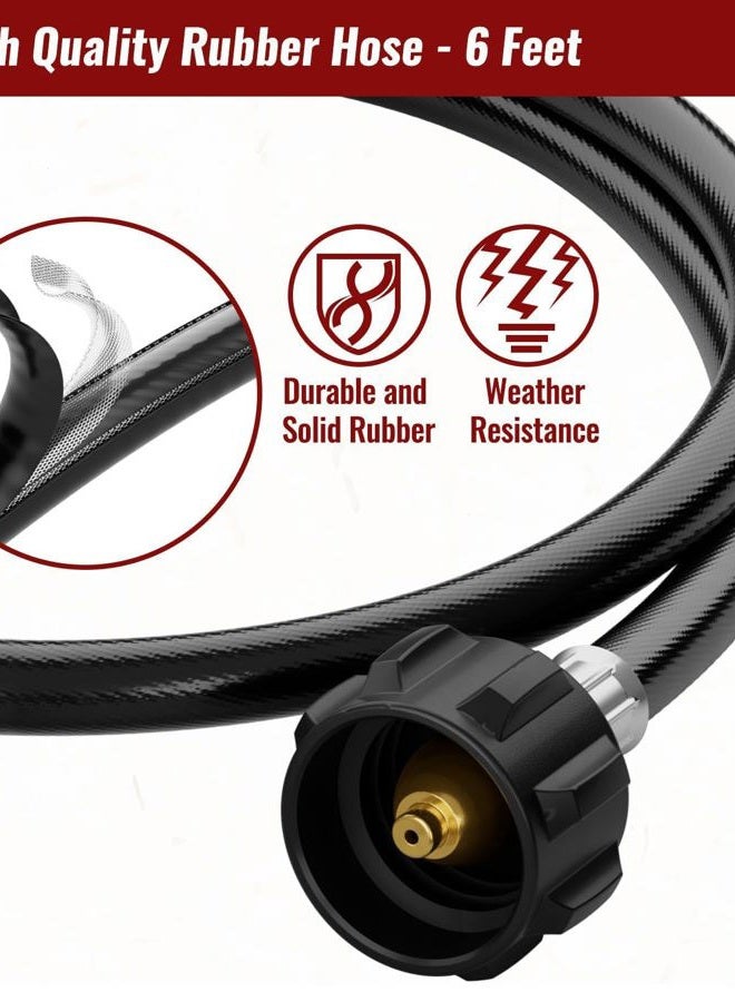 CALPOSE 6 Feet Propane Fuel Filter Hose F273699 for Mr.Heater Buddy Portable Buddy and Big Buddy Heaters, Heater Propane Hose with QCC1/Type1 Adapter Connect 20-45 lb Propane Tanks, Certification - Image 4