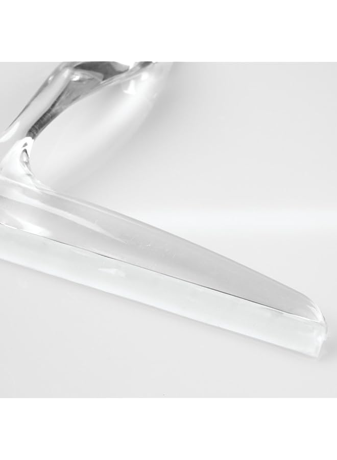 إنترديزاين 59150 ممسحة حمام بلاستيكية مع حامل خطاف شفط شفاف 12 بوصة عبوة من قطعة واحدة - Image 4