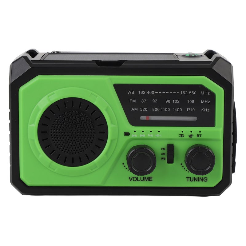 Emergency Radio 16000mAh Type C Solar Powered Hand Crank Charging Weather Radio with SOS Reminder Flashlight Compass - Image 3