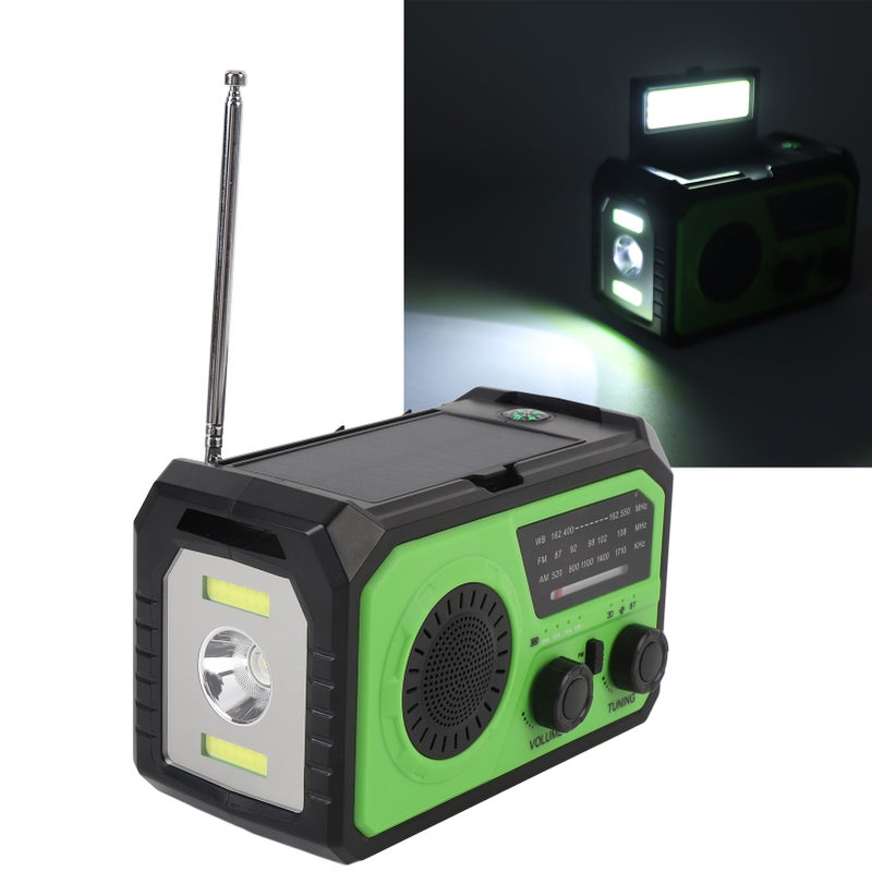 Emergency Radio 16000mAh Type C Solar Powered Hand Crank Charging Weather Radio with SOS Reminder Flashlight Compass - Image 4