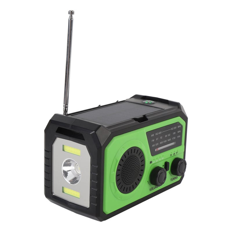 Emergency Radio 16000mAh Type C Solar Powered Hand Crank Charging Weather Radio with SOS Reminder Flashlight Compass - Image 2