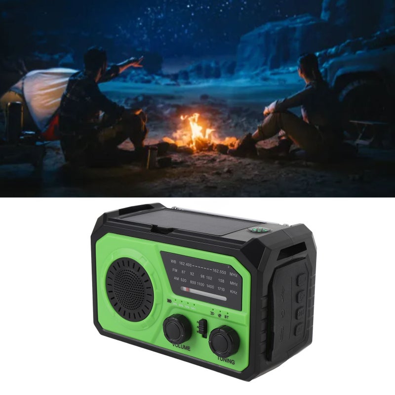 Emergency Radio 16000mAh Type C Solar Powered Hand Crank Charging Weather Radio with SOS Reminder Flashlight Compass - Image 5