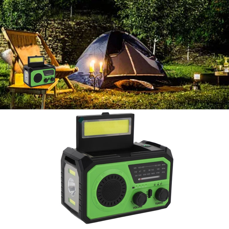 Emergency Radio 16000mAh Type C Solar Powered Hand Crank Charging Weather Radio with SOS Reminder Flashlight Compass - Image 1