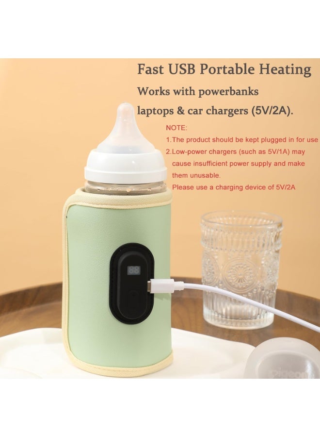 Baby Bottle Warmer,Keep Milk Warm Only (Does Not Heat) 20-Temperature Digital USB Portable Warming Sleeve,Portable Thermo Cover with Digital Display & 20 Temp Settings - Image 3