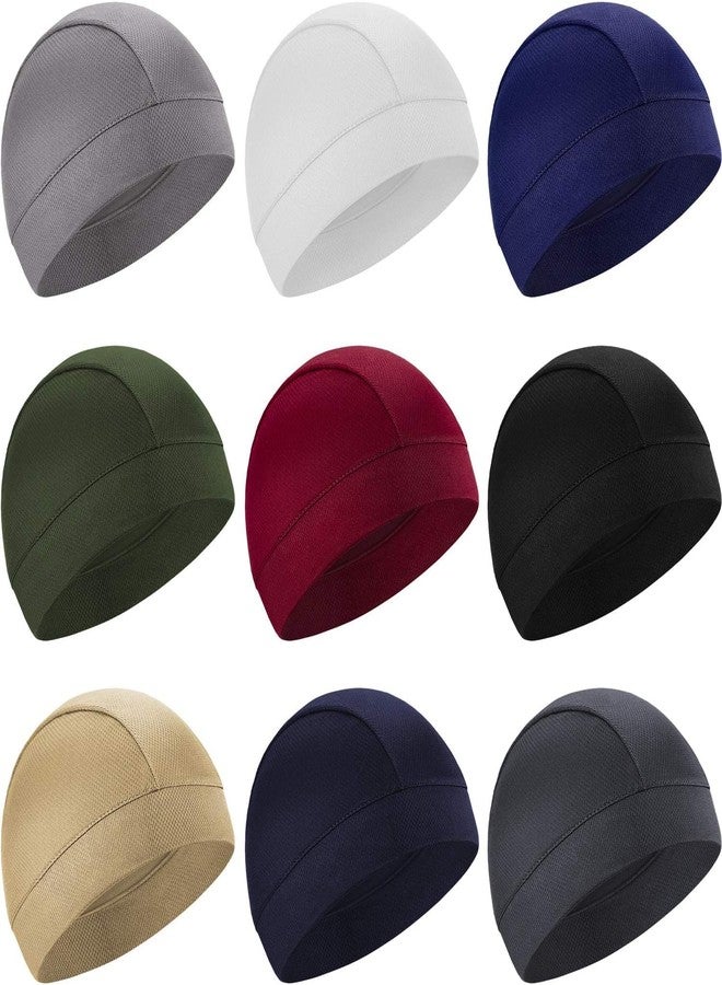 PartyFlex Cotton Helmet Skull Caps for Men Bike Head Caps Hair Inner Helmet Liner for Bikers Sweat Wiking Cooling Skull Cap for Cycling, Summer Helmet Cap for Men Multicolour, Free Size Pack of 2 - Image 1