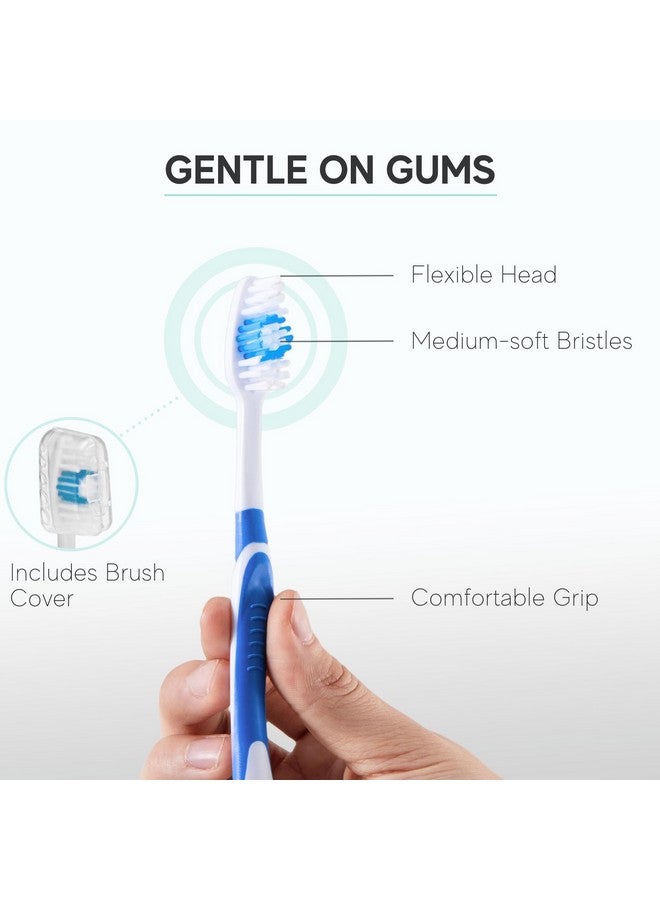 Avistar 120 Pack Bulk Toothbrushes w/Cover Caps, Individually Wrapped Disposable Travel Toothbrush, Value Size, Long Lasting 3+ Months, Med-Soft Manual Teeth Brush Bristles, 4 Colors (Red Green Blue Pink) - Image 3