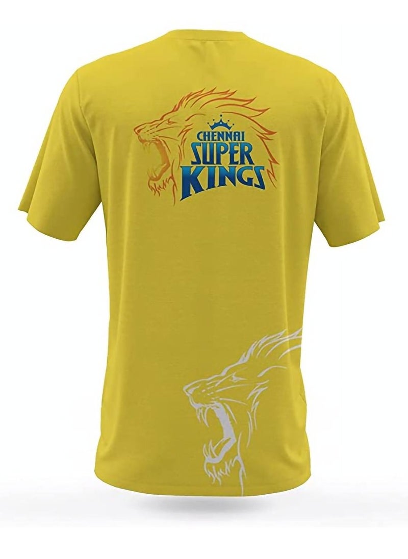 Generic - IPL CSK MS Dhoni Printed Round Neck Short Sleeve Fans T-shirt - Image 1