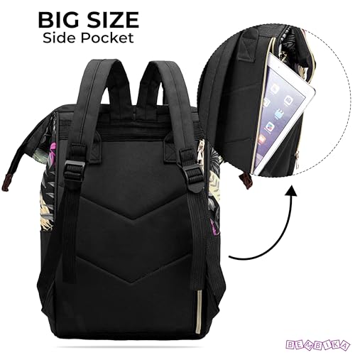 BEMBIKA Diaper Bags for Mom and Dad, Diaper Bags for mom and Baby, Mummy Bag for Multi-Function Waterproof and Large Capacity (Leaf Black) - Image 5