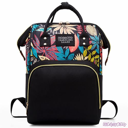 BEMBIKA Diaper Bags for Mom and Dad, Diaper Bags for mom and Baby, Mummy Bag for Multi-Function Waterproof and Large Capacity (Leaf Black) - Image 2