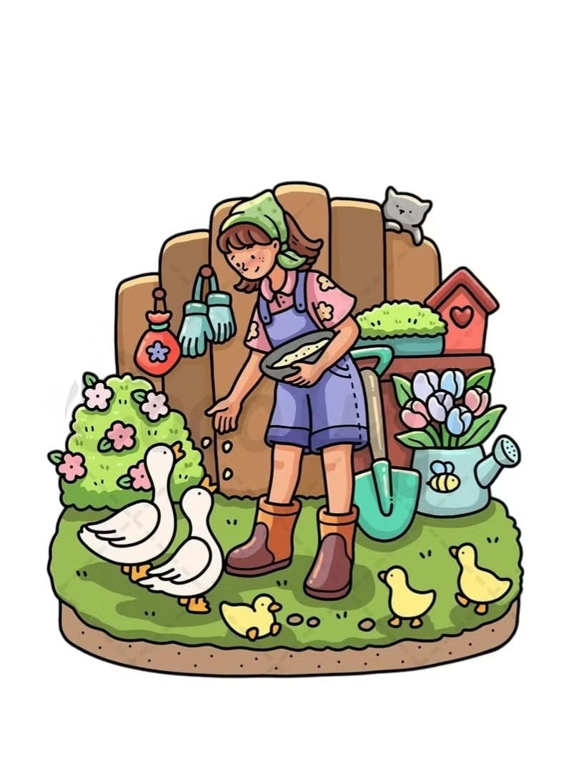 Girl Moments: A Stress-Relief Coloring Book for Adults & Teens - Cute & Cozy Daily Activities and 12 high-quality colored pencils, 48 Hand-Drawn Coloring Page,Mindfulness Illustrations | Relaxing Anti-Anxiety Art Therapy (Cozy Spaces Collection) - Image 3