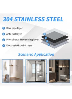 Generic Bathroom Storage 4-Piece Set Wall-Mounted Toilet Paper Holder Stainless Steel Towel Holder Portable Towel Hook Ring Hook Easy Installation Durable Home Essential Suitable For Home Decoration, Bathroom Storage  - Image 3