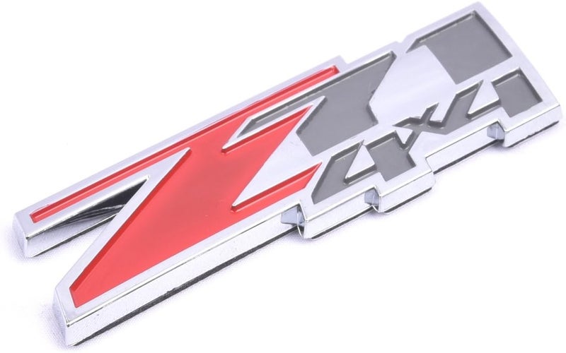 Aimoll 2pcs Z71 4x4 Emblems Badges, 3D ABS Decal Emblems for Chevy GMC Silverado (Chrome Red) - Image 2