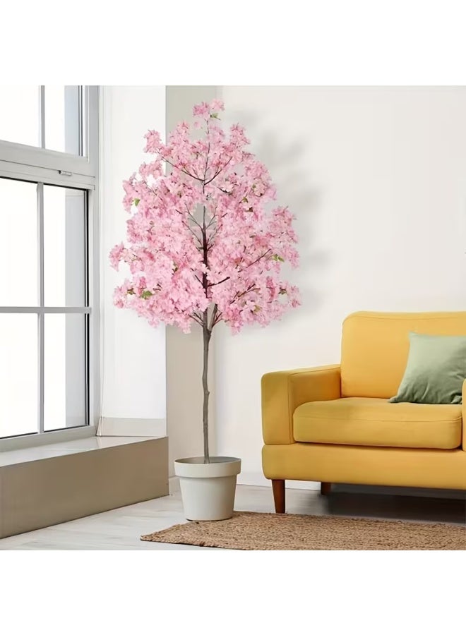erorex Cherry Blossom Tree Artificial, Realistic Fake Pink Blooming Flower Tree with Nursery Pot, Decorative Faux Floral Potted Plant for Garden Office Home Wedding Hotel, 150cm, Cherry Blossom Artificial Tree, Artificial Flowers, Cherry Blossom Artificial Flowers, Artificial Cherry Blossom Tree, Cherry Blossom Flowers, Flower Decorations, Cherry Blossom Decor, Cherry Blossom Branches, Cherry Tree, Fake Flowers, Artificial Flowers For Decoration, Artificial Blossom Tree, Flowers - Image 1