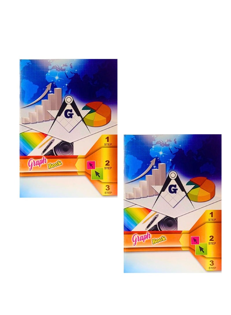 Sadaf Graph Paper Pad, A4, Squared Grid Paper book for Mathematics, Science, Engineers, Drawing, School Supplies, 50 Sheets (Pack of 2) - Image 1